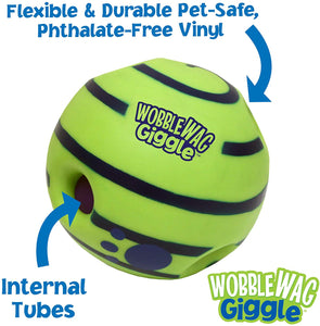 Wobble Wag Giggle Ball, Interactive Dog Toy, Fun Giggle Sounds When Rolled or Shaken, Pets Know Best, As Seen On TV - Ganesa Trading Inc.