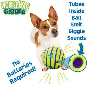 Wobble Wag Giggle Ball, Interactive Dog Toy, Fun Giggle Sounds When Rolled or Shaken, Pets Know Best, As Seen On TV - Ganesa Trading Inc.