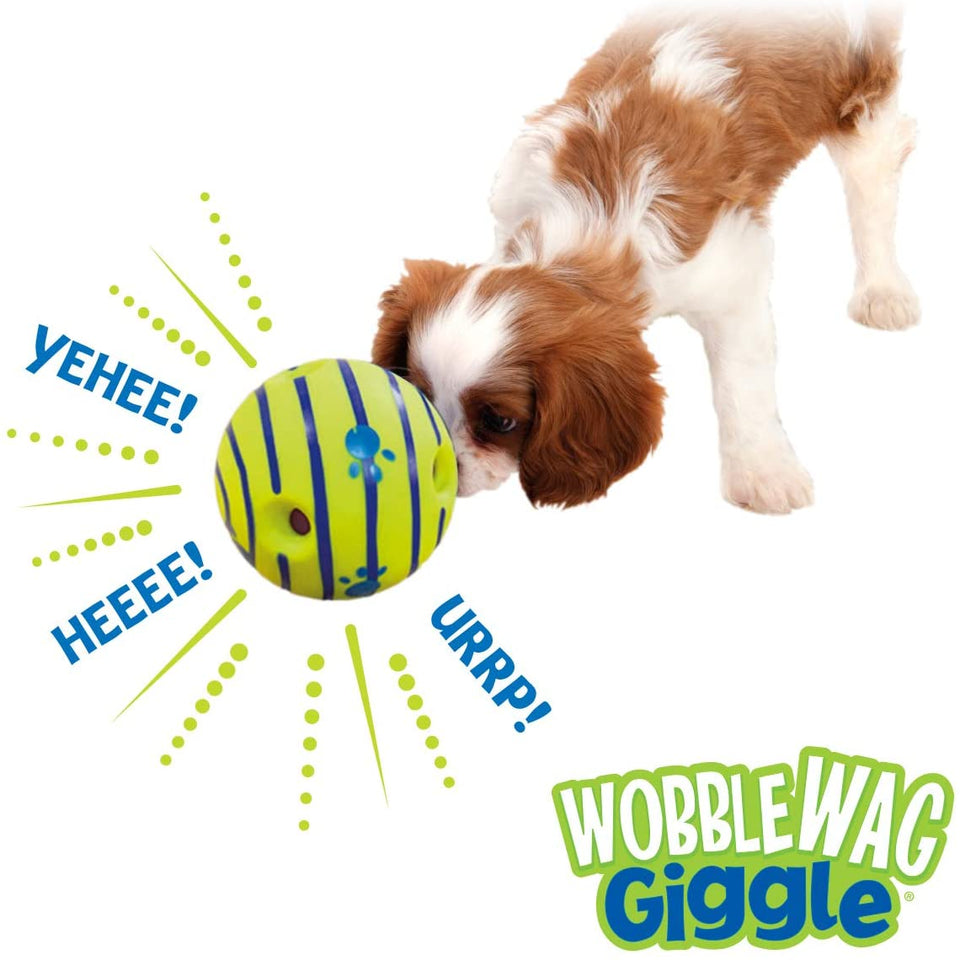 Wobble Wag Giggle Ball, Interactive Dog Toy, Fun Giggle Sounds When Rolled or Shaken, Pets Know Best, As Seen On TV - Ganesa Trading Inc.