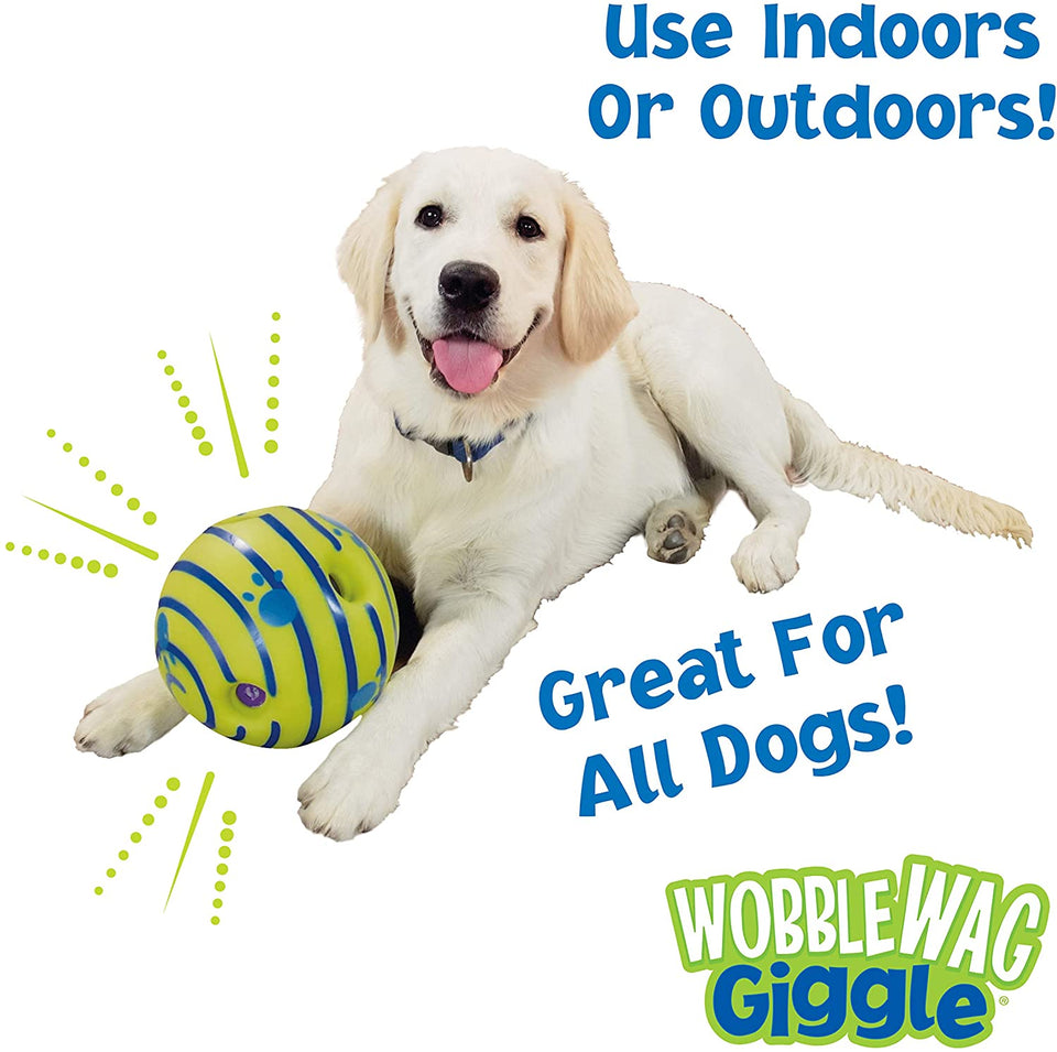 Wobble Wag Giggle Ball, Interactive Dog Toy, Fun Giggle Sounds When Rolled or Shaken, Pets Know Best, As Seen On TV - Ganesa Trading Inc.