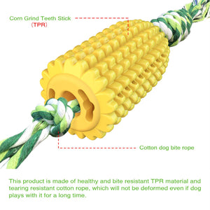 Dog Chew Toys, Pets Toothbrush, Corn Teething Cleaning Dental Teething Rope NEW - Ganesa Trading Inc.