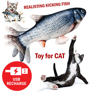 Electric Fish Cat Toy Realistic Interactive Kicker Jumping Dancing Kitten Toys - Ganesa Trading Inc.
