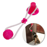 Multifunction Pet Molar Bite Dog Toys Rubber Chew Ball Cleaning Teeth Safe Elasticity TPR Soft Puppy Suction Cup Biting Dog Toy - Ganesa Trading Inc.