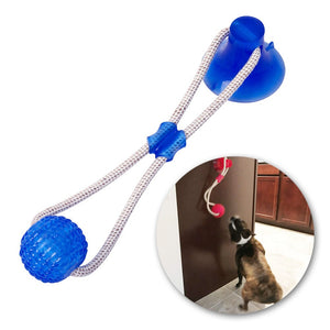 Multifunction Pet Molar Bite Dog Toys Rubber Chew Ball Cleaning Teeth Safe Elasticity TPR Soft Puppy Suction Cup Biting Dog Toy - Ganesa Trading Inc.
