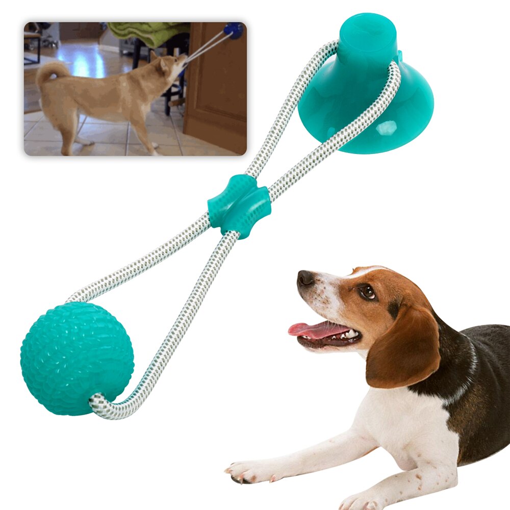 Pet Dog Puppy Chew Toy Dog Lick Molar Toy Dog bite Toy w/Suction Cup Teeth  Clean