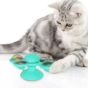 New Windmill Cat Toys Fidget Spinner for Kitten with LED and Catnip Ball - Ganesa Trading Inc.