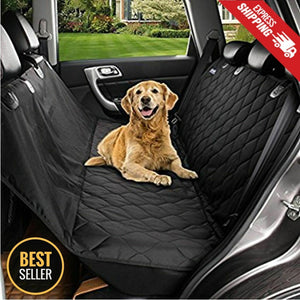Seat Cover Rear Back Car Pet Dog Travel Waterproof Bench Protector Luxury -Black - Ganesa Trading Inc.